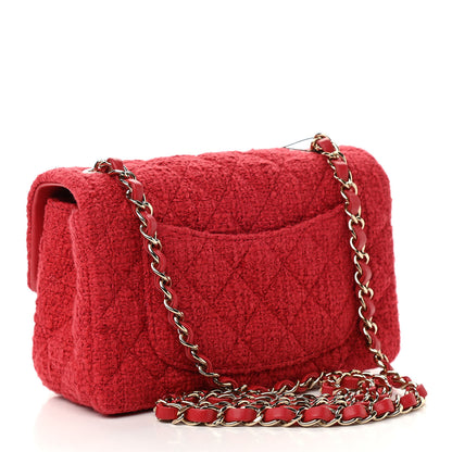 Chanel Tweed Quilted Mini Rectangular Flap Red 3 of 11