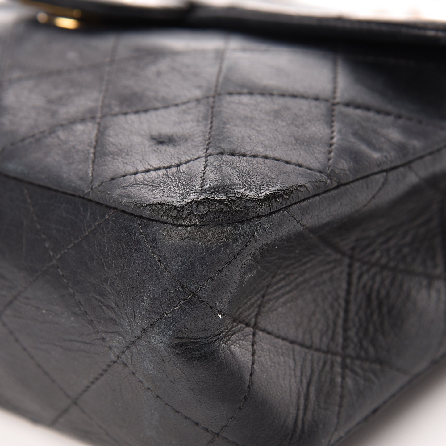 Lambskin Quilted Mini Square Flap Black