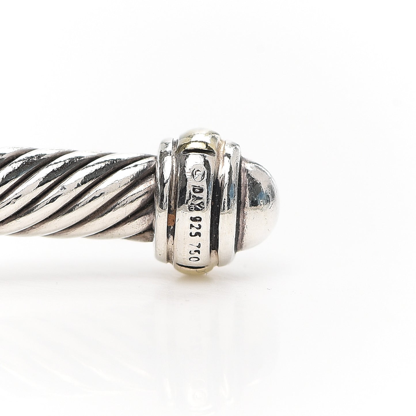 Sterling Silver 18K Yellow Gold 4mm Cable Classics Bracelet