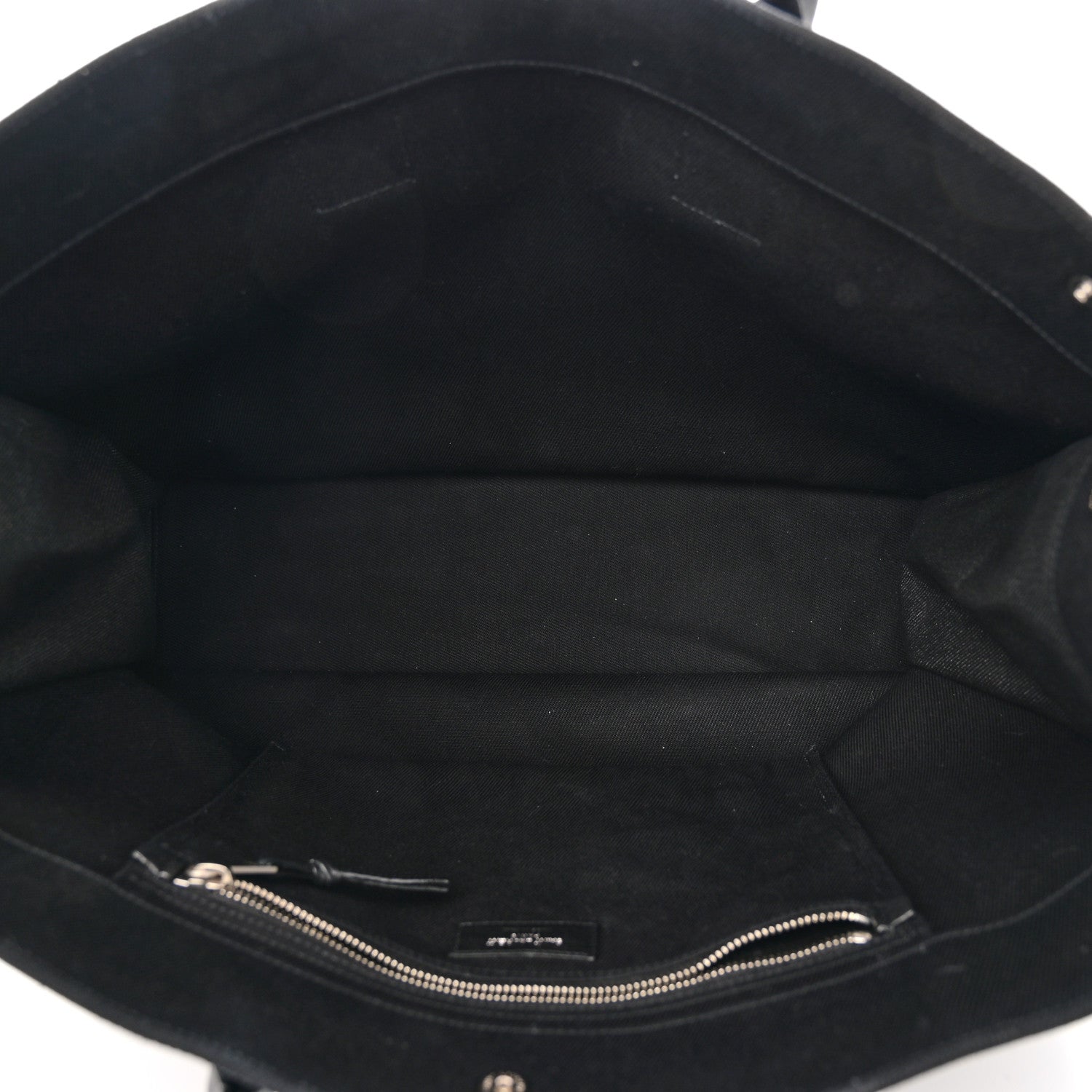 Saint Laurent Linen Calfskin Rive Gauche Tote Black 5 of 11