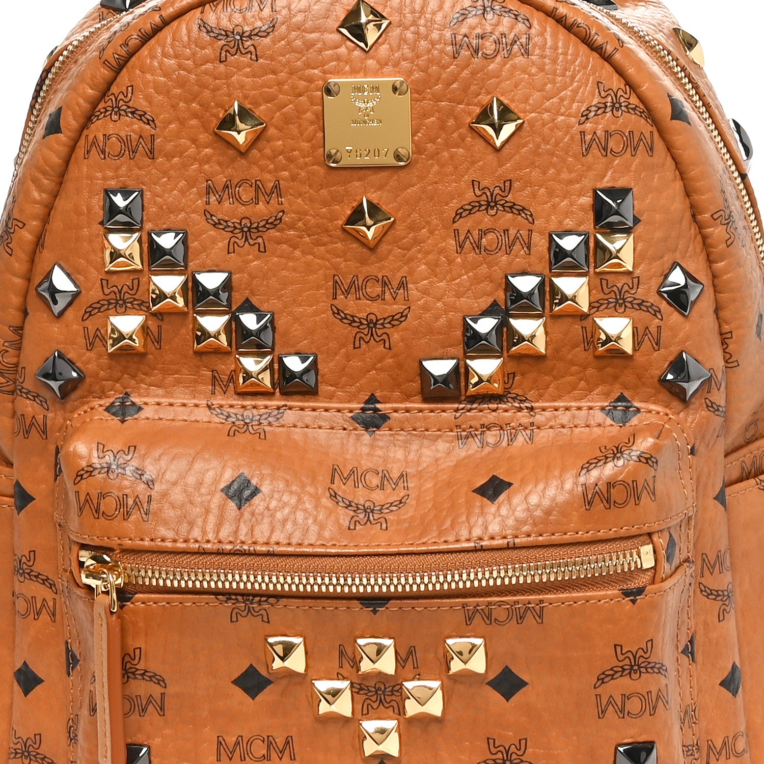 MCM Visetos Studded Small Stark M Backpack Cognac 7 of 10