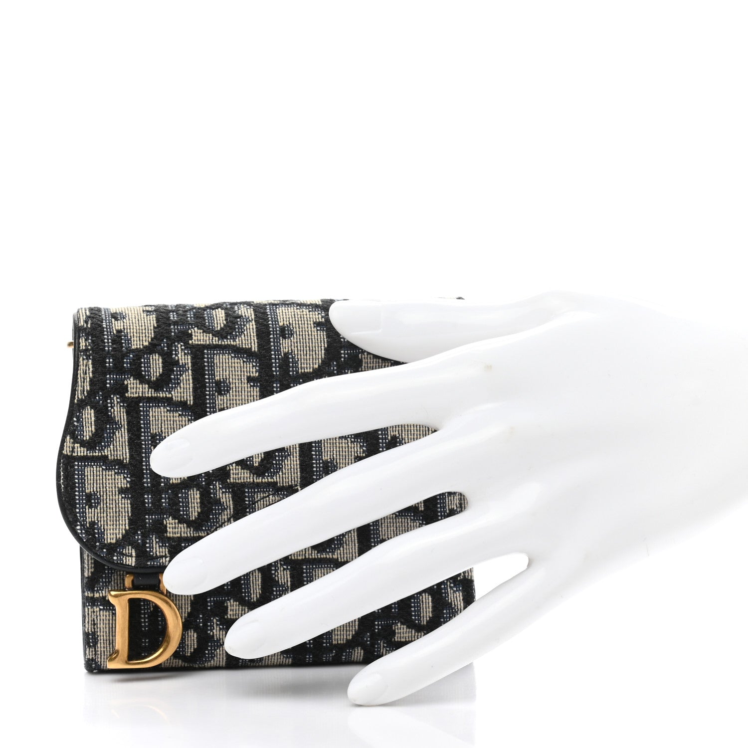 Christian Dior Oblique Saddle Lotus Wallet Blue 2 of 9