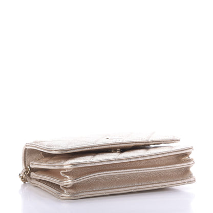 Chanel Metallic Lambskin Quilted Mini Wallet On Chain WOC Gold 2 of 10