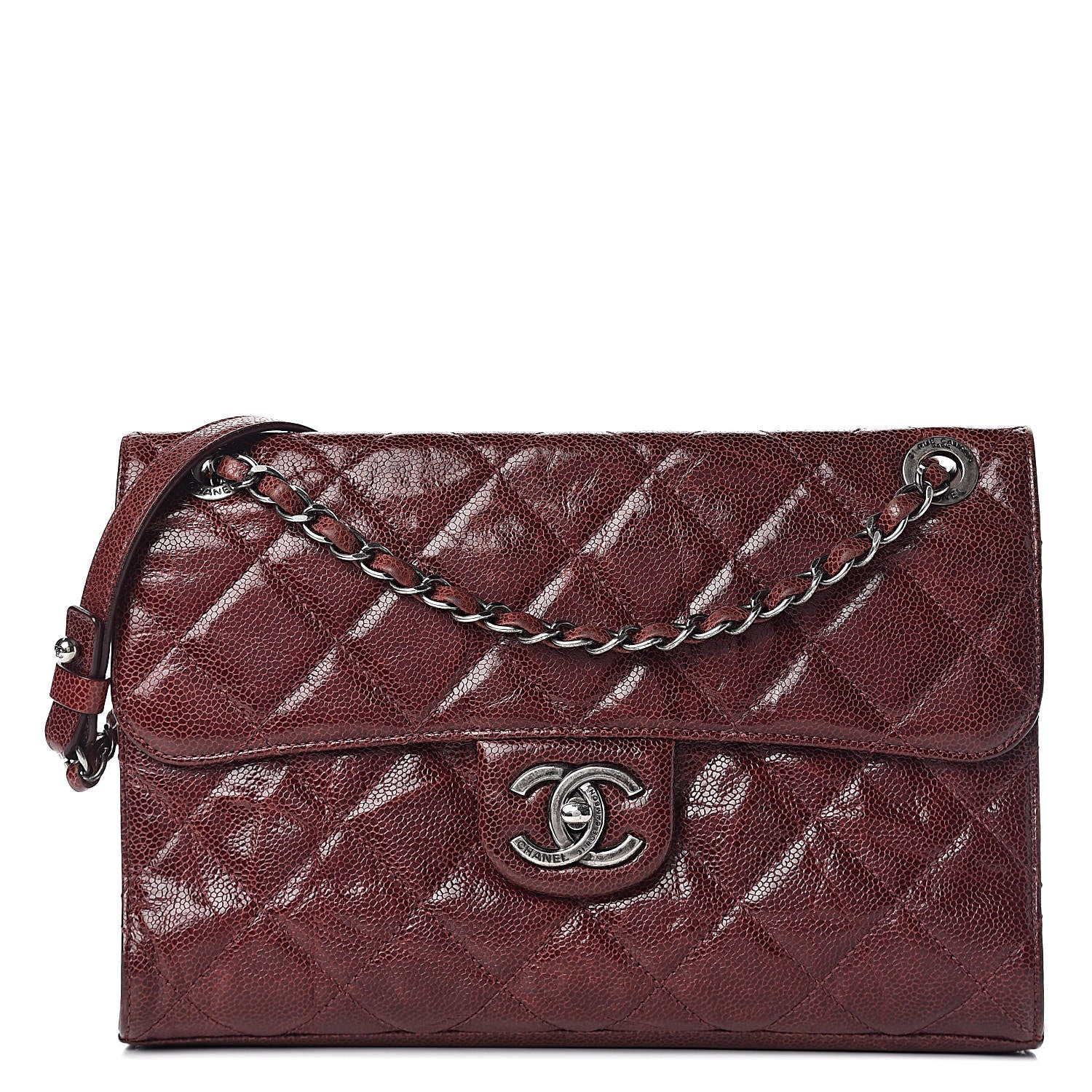 Chanel Crumpled Grained Calfskin Medium CC Crave Flap Bordeaux 1 of 19
