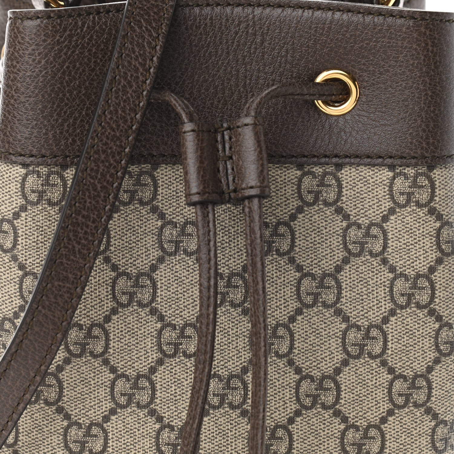 Gucci GG Supreme Monogram Web Small Ophidia Bucket Bag Brown 8 of 10