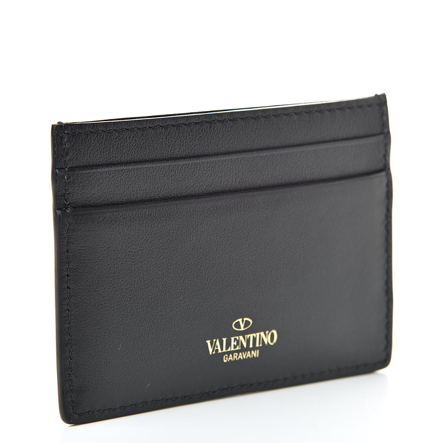 Valentino Garavani Vitello Rockstud Card Holder Black 3 of 9