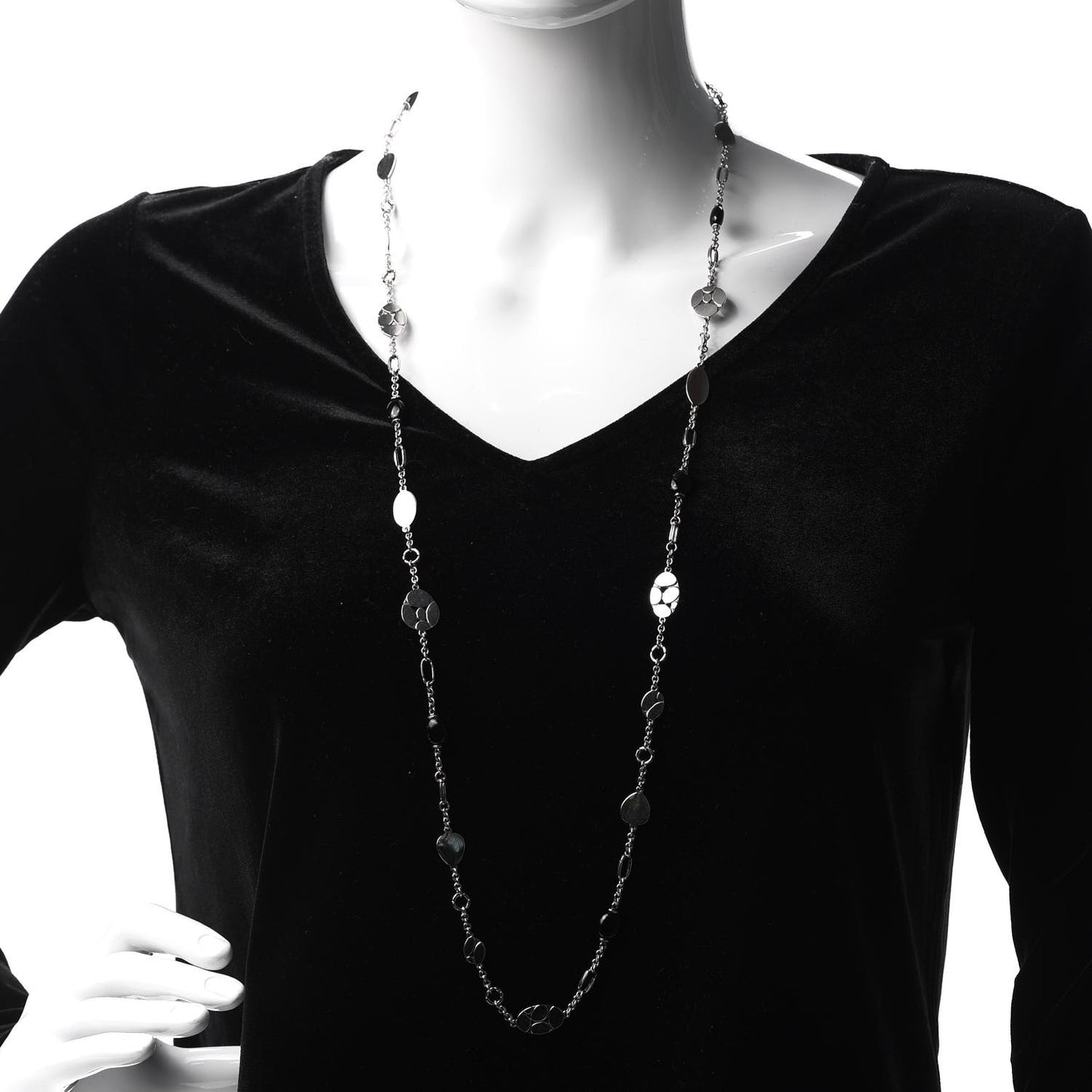 Sterling Silver Black Onyx Kali Menari Pebble Necklace