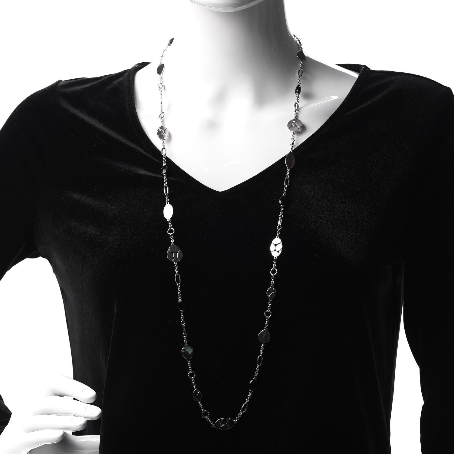 John Hardy Sterling Silver Black Onyx Kali Menari Pebble Necklace 2 of 5
