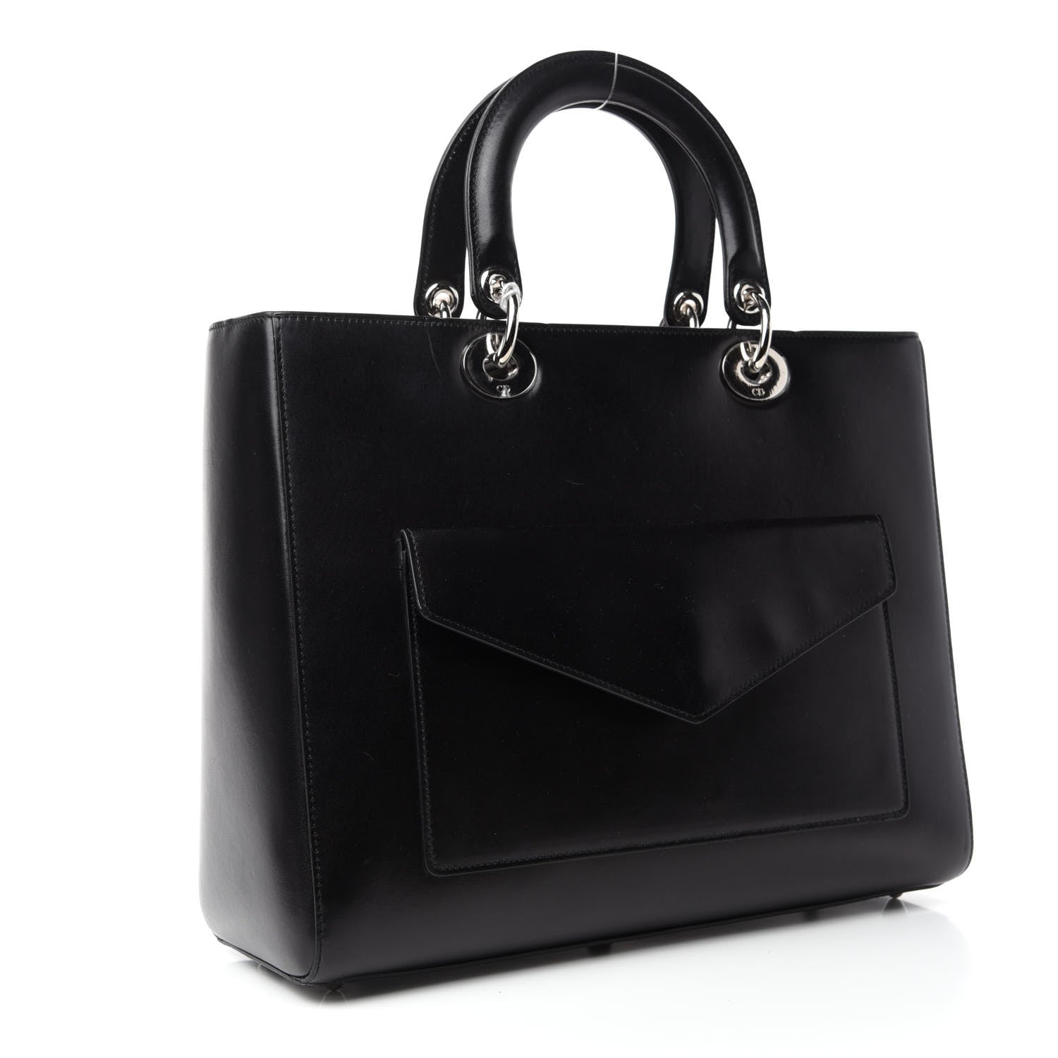 Christian Dior Box Calfskin Lady Dior Pouch Tote Black 3 of 10