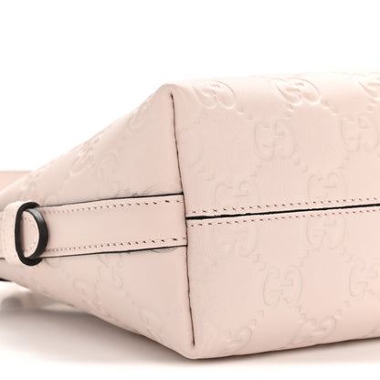 Gucci GG Calfskin Embossed Emblem Small Shoulder Bag Pink 9 of 11
