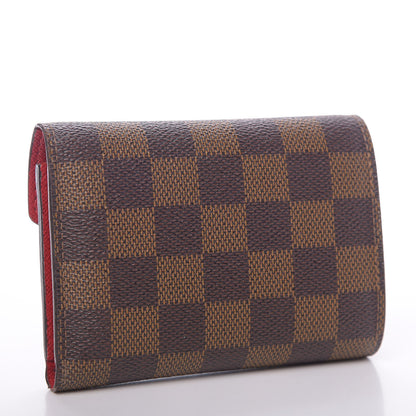 Louis Vuitton Damier Ebene Victorine Wallet Red 3 of 11
