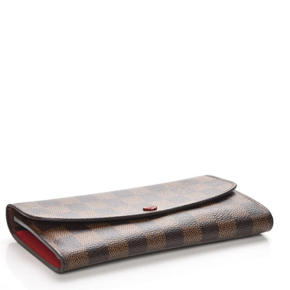 Louis Vuitton Damier Ebene Emilie Wallet Red 4 of 8