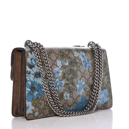 Gucci GG Supreme Monogram Blooms Print Embroidered Small Dionysus Shoulder Bag Blue Taupe 4 of 11