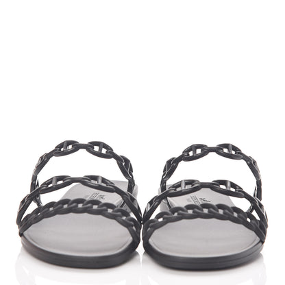 Hermes Rubber Chaine d'Ancre Rivage Sandals 35 Black 2 of 8