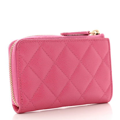 Chanel Caviar Quilted Zipped Key Holder Case Pink 3 of 8