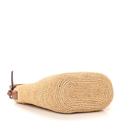 Loewe Calfskin Raffia Paulas Ibiza Pochette Bag Natural Tan 4 of 9
