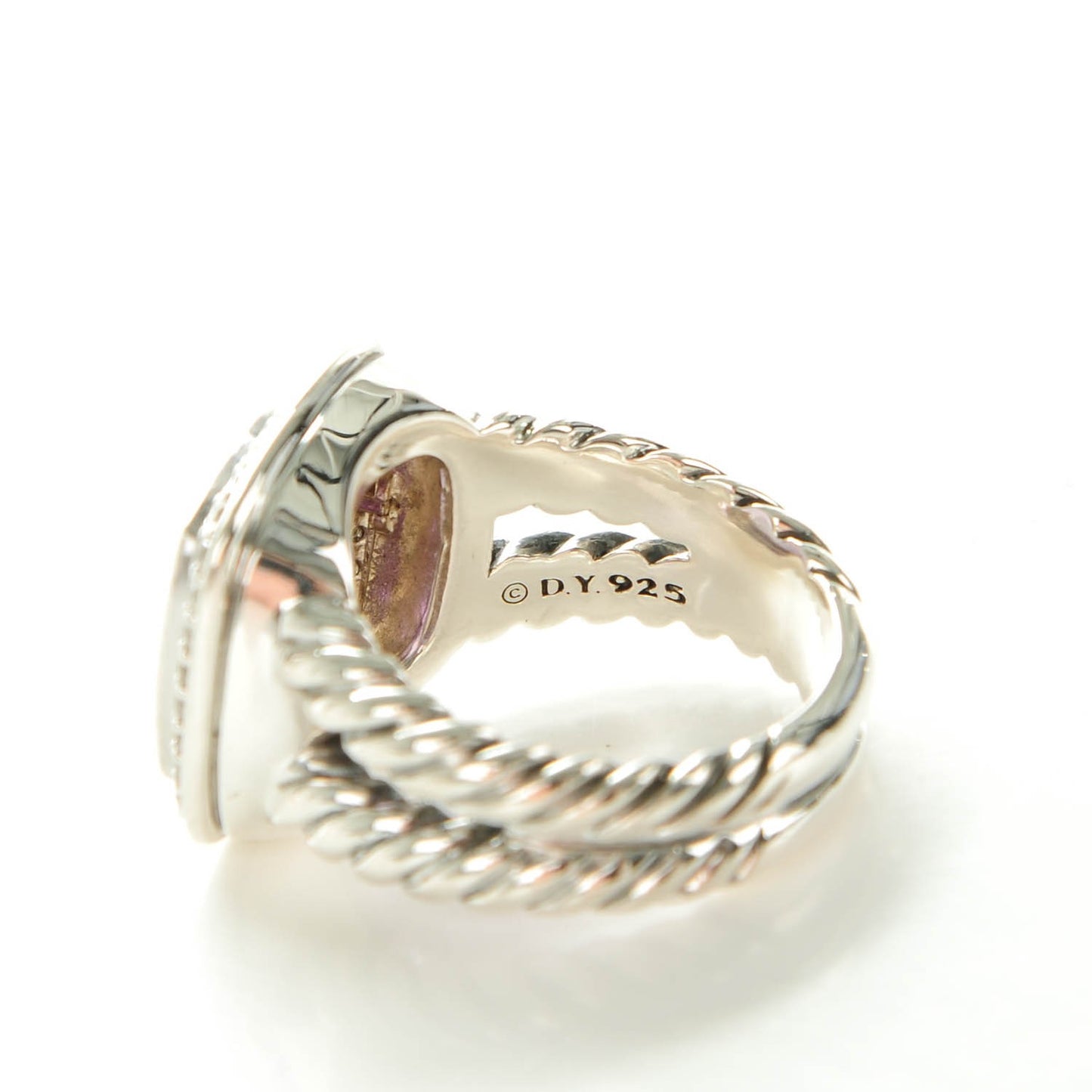 Sterling Silver Diamond Amethyst 11mm Albion Ring 52 6