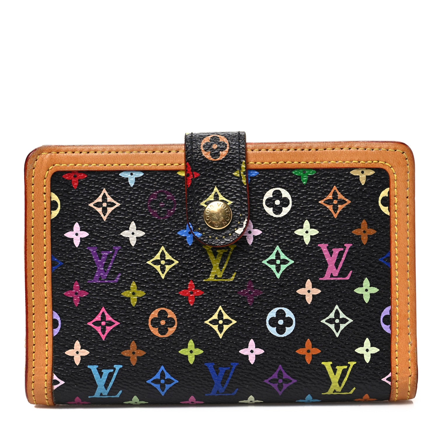 Louis Vuitton Monogram Multicolor French Purse Wallet Black 1 of 8