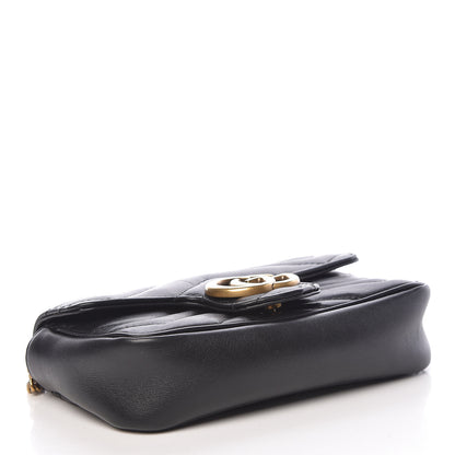 Gucci Calfskin Matelasse Super Mini GG Marmont Shoulder Bag Black 4 of 11