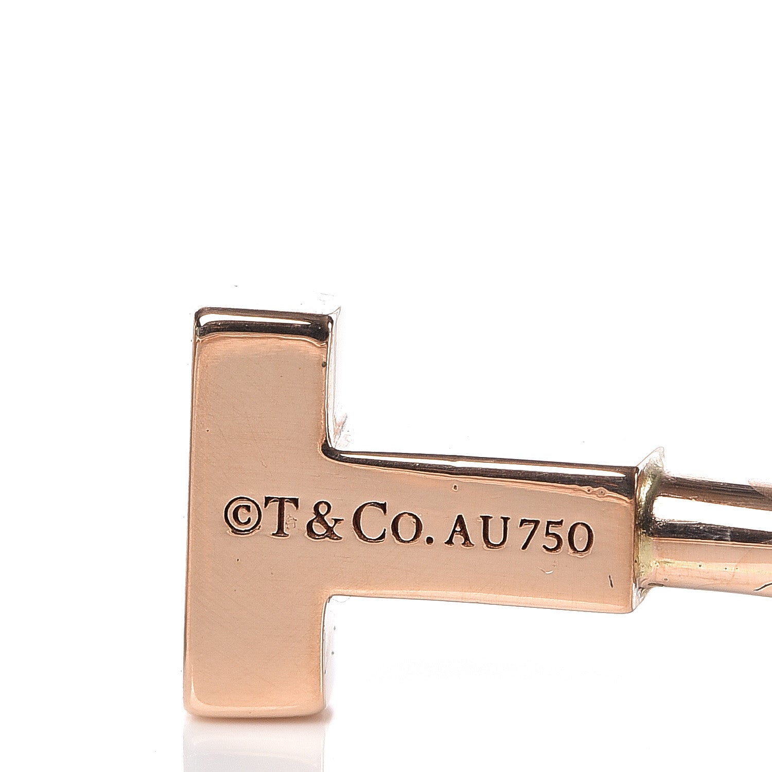 Tiffany 18K Rose Gold Narrow T Wire Bracelet 4 of 5