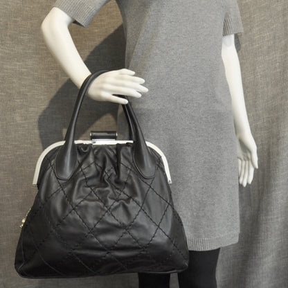 Chanel Lambskin Expandable Stitched Frame Top Bag Black 2 of 12