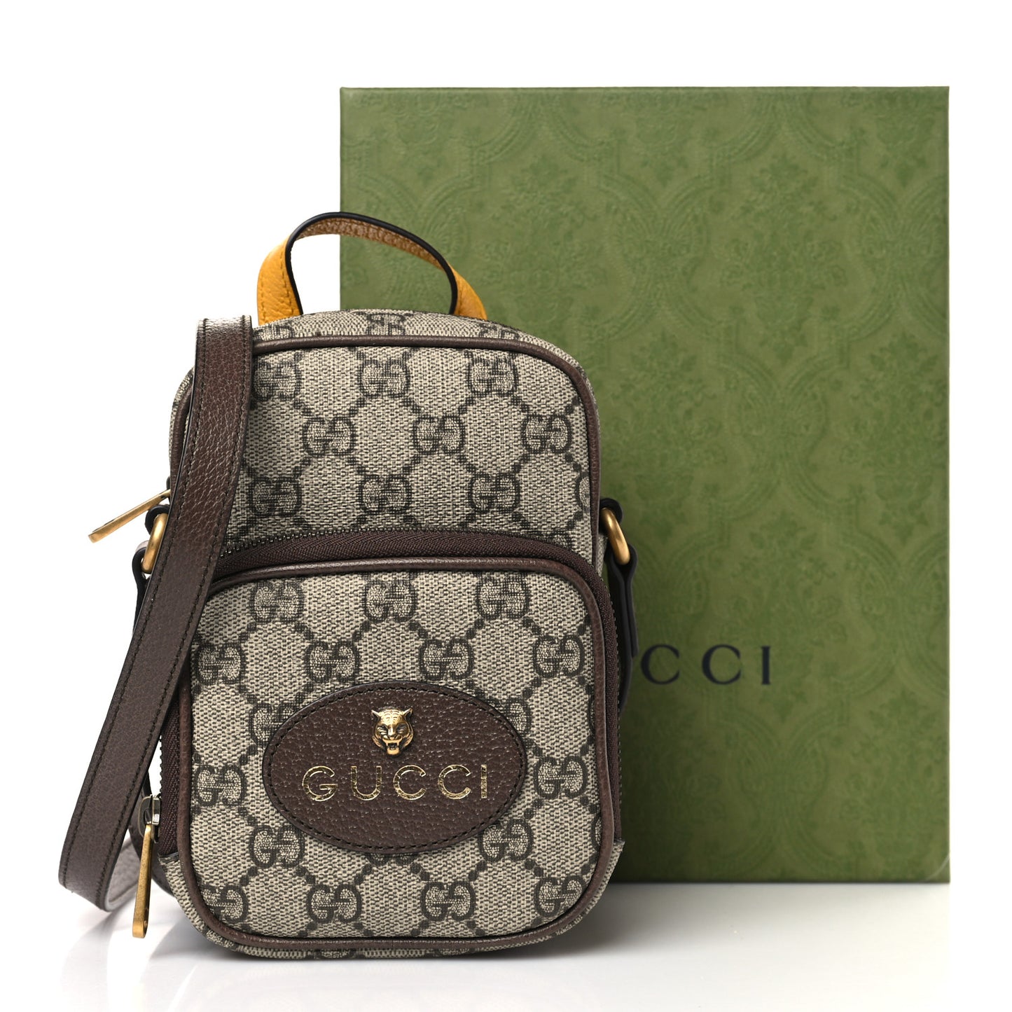 GG Supreme Monogram Mini Neo Vintage Double Zip Messenger Bag Beige New Acero Crop