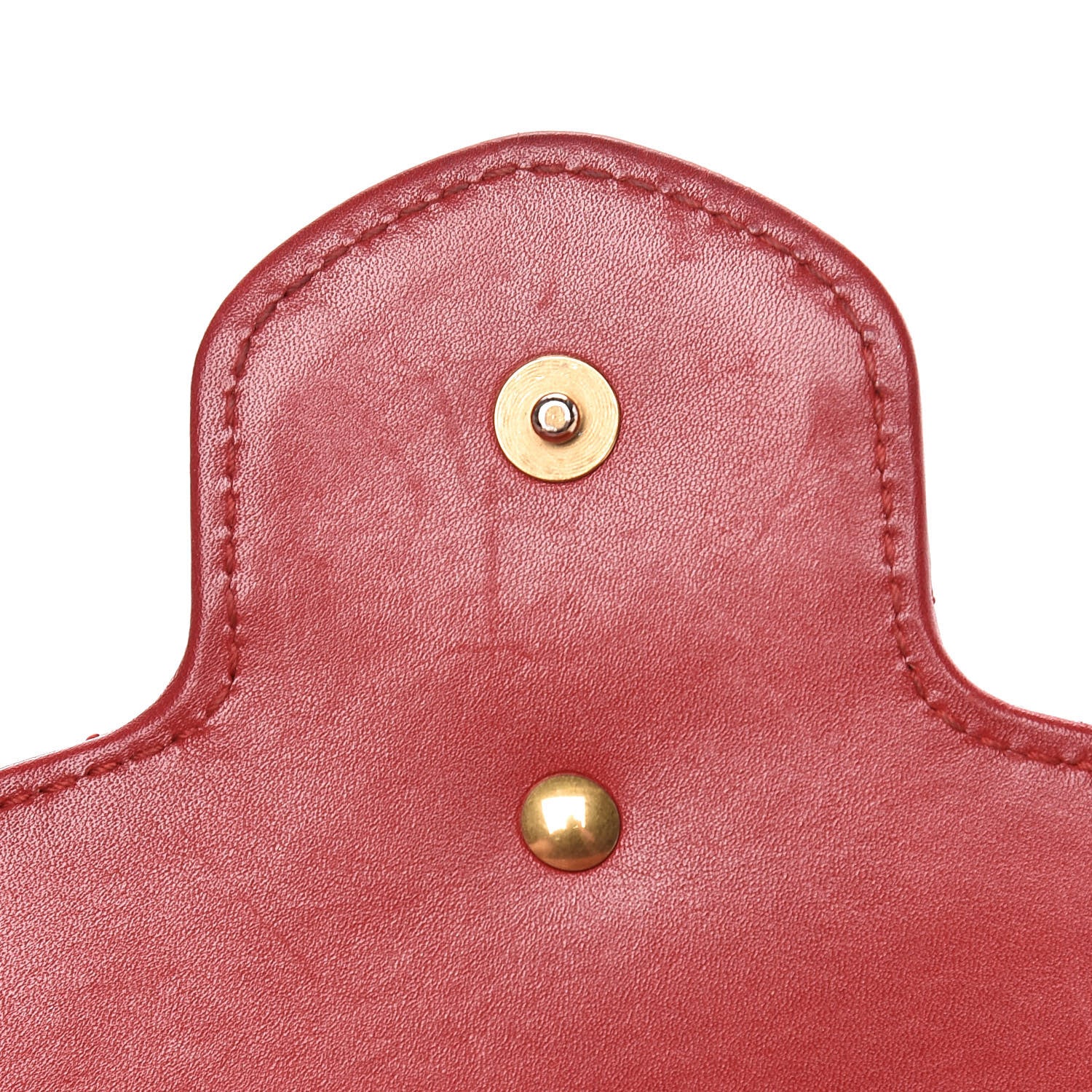 Gucci Calfskin Matelasse Mini GG Marmont Chain Wallet Hibiscus Red 13 of 17
