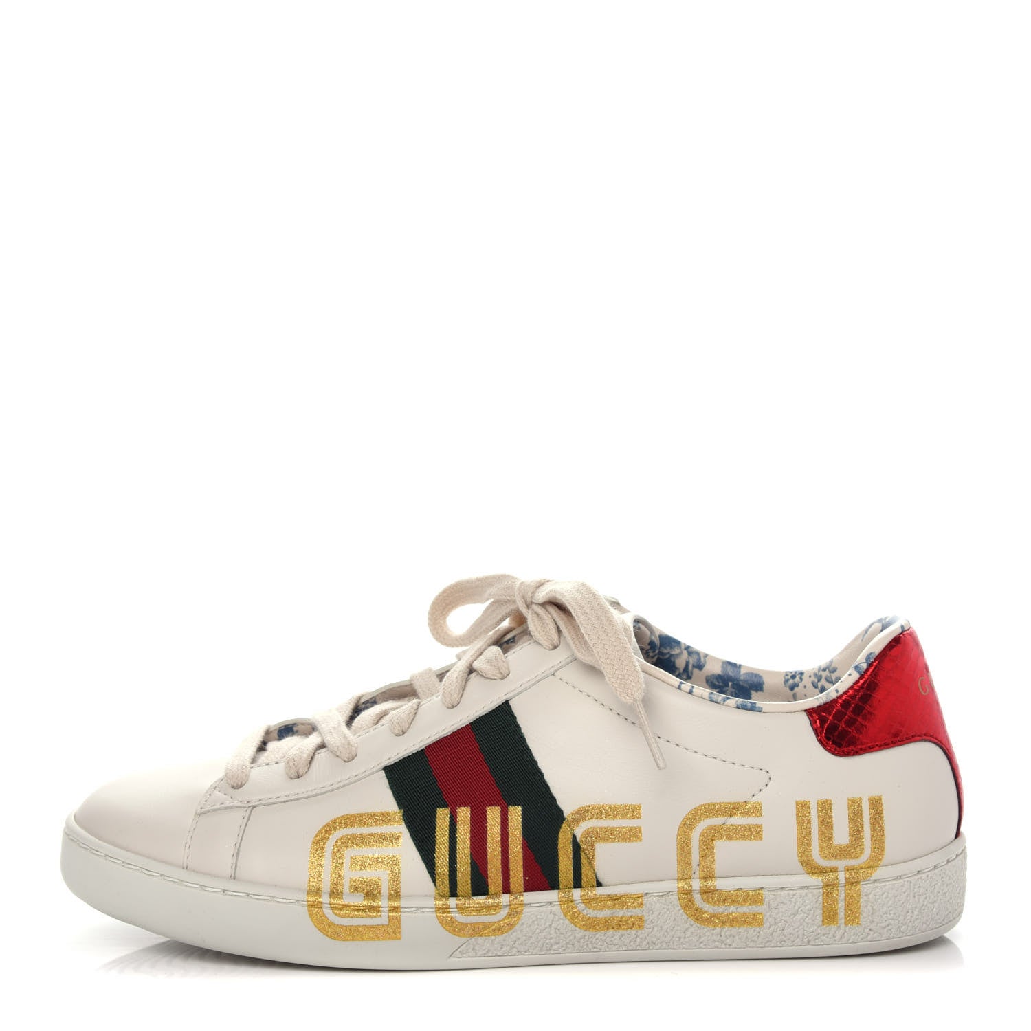 Gucci X SEGA Calfskin Ayers Web Guccy Womens Ace Sneakers 37 White 1 of 11