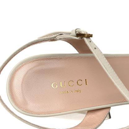 Gucci Calfskin GG Marmont Ankle Wrap 30/115mm Platform Sandals 39 Mystic White 7 of 8
