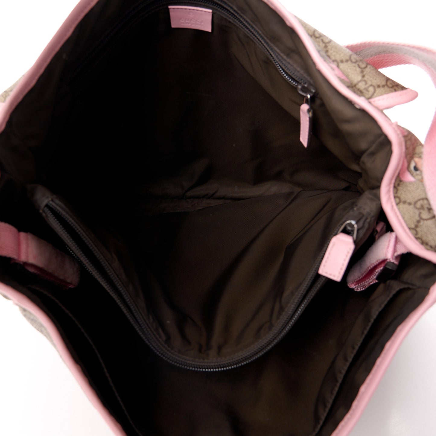 GG Supreme Monogram Zoo Birds Messenger Print Diaper Bag Pink