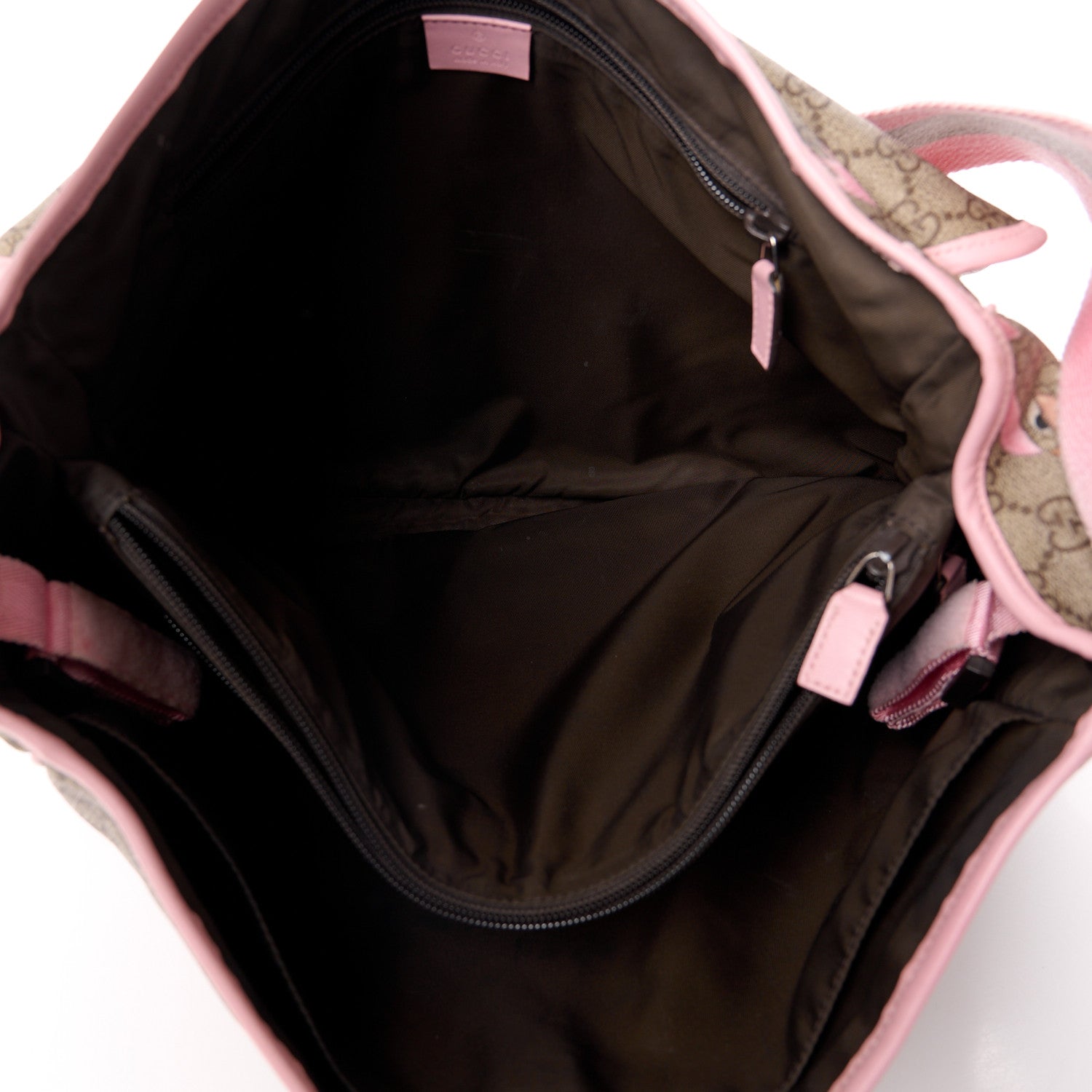 Gucci GG Supreme Monogram Zoo Birds Messenger Print Diaper Bag Pink 6 of 19