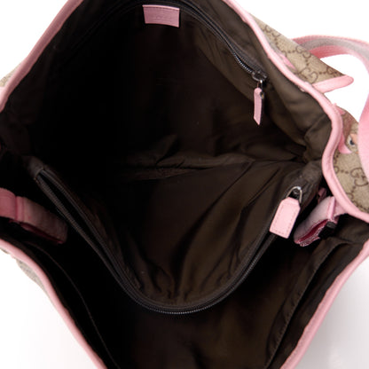 Gucci GG Supreme Monogram Zoo Birds Messenger Print Diaper Bag Pink 6 of 19
