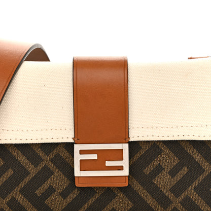 Fendi Glazed Fabric Cotton Vitello King Aura FF 1974 Baguette Belt Pouch Tobacco Moro Grezzo Cuoio 8 of 10