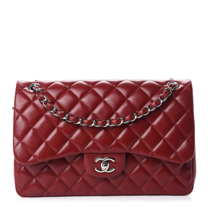 Chanel Caviar Quilted Jumbo Double Flap Red 1 of 11