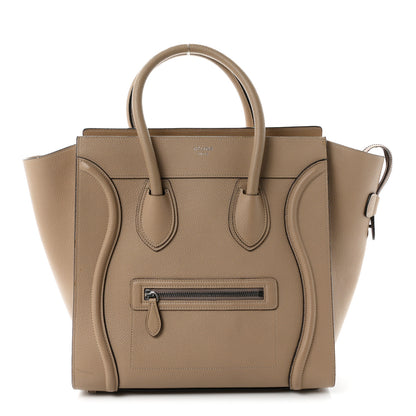 Celine Drummed Calfskin Mini Luggage Dune 1 of 17