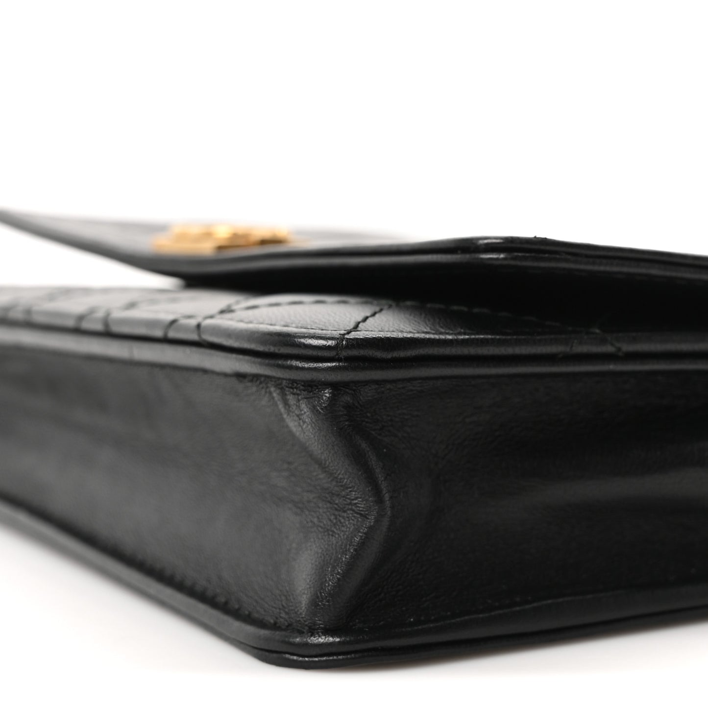 Lambskin Quilted Boy Wallet On Chain WOC Black