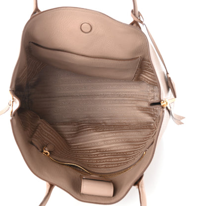 Prada Vitello Daino Side Zip Shopper Tote Cammeo 5 of 9
