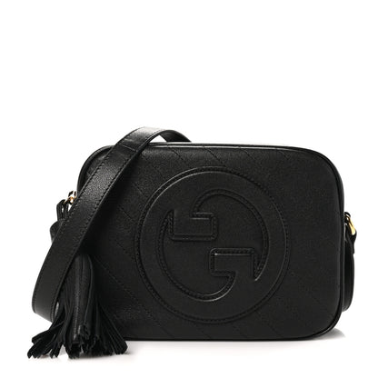 Gucci Sakai Be Green Calfskin Diagonal Stitched Small Blondie Shoulder Bag Black 1 of 10