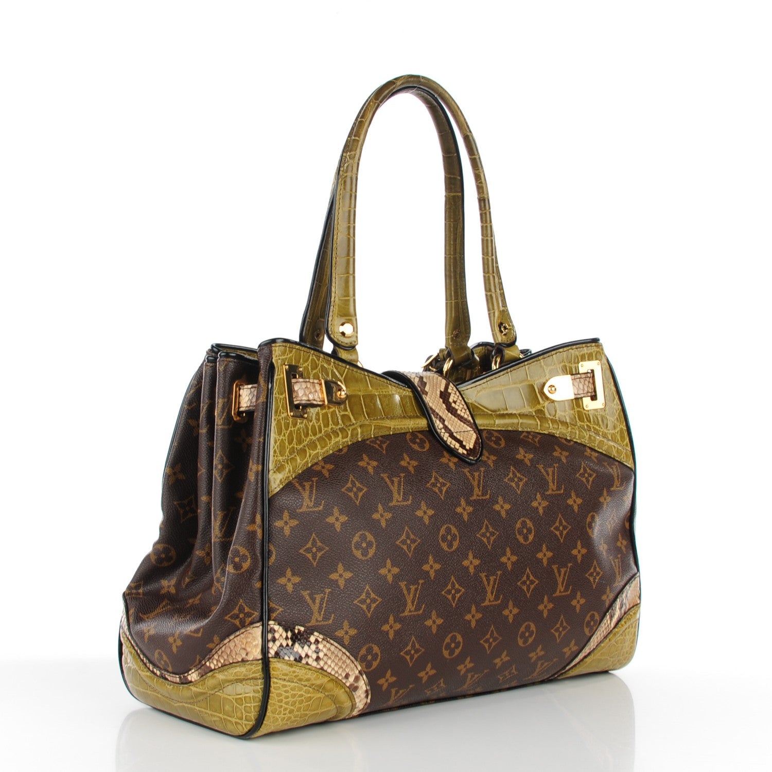 Louis Vuitton Monogram Python Alligator Monogramissime Exotic Shopper GM Vert 3 of 7