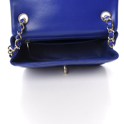 Chanel Lambskin Chevron Quilted Mini Rectangular Flap Blue 5 of 11