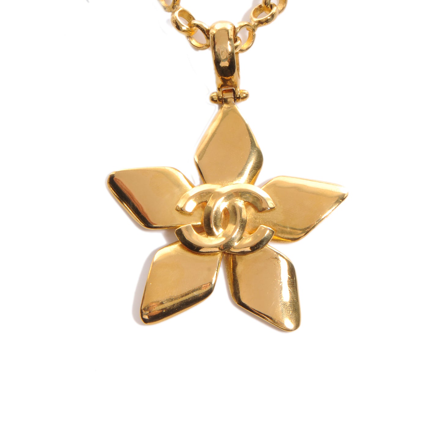 CC Star Pendant Long Necklace Gold