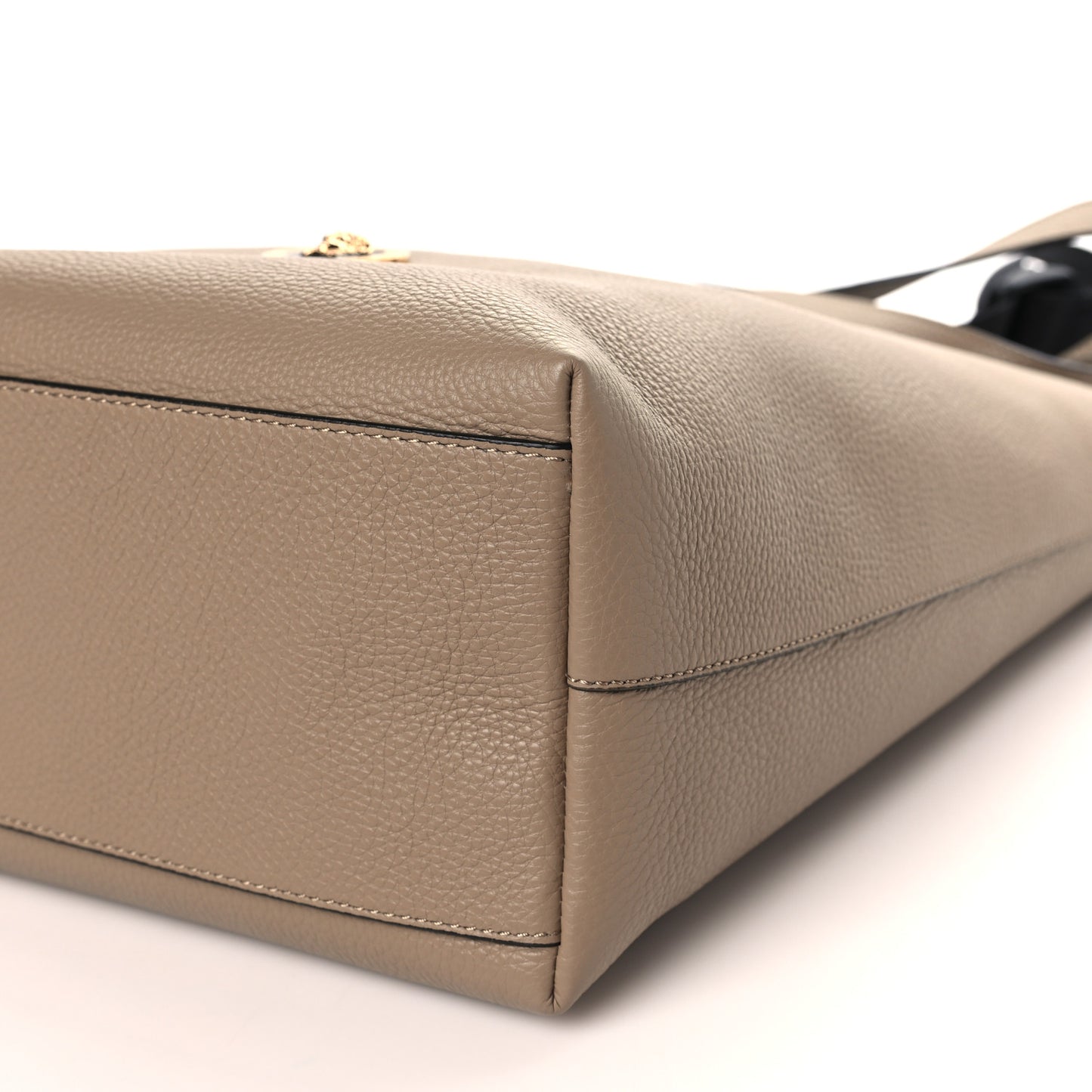 Grained Calfskin Medusa Tote Beige