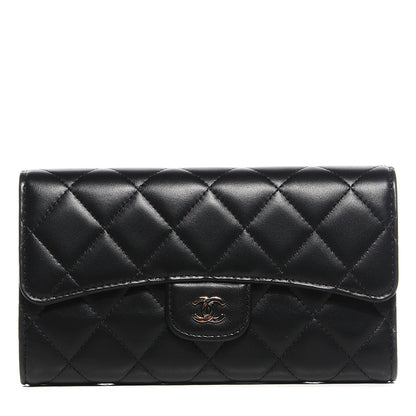 Chanel Lambskin Quilted Large Flap Wallet Black 1 of 8
