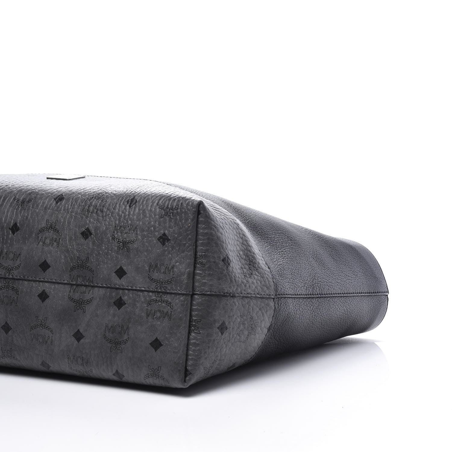 MCM Calfskin Visetos Anya Shopper Tote Black 6 of 10