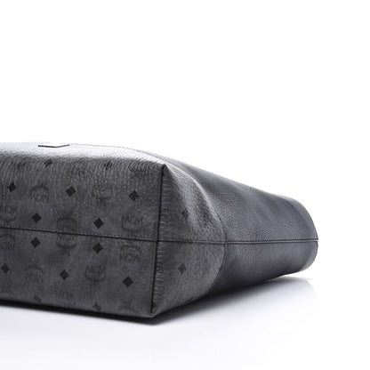 MCM Calfskin Visetos Anya Shopper Tote Black 6 of 10