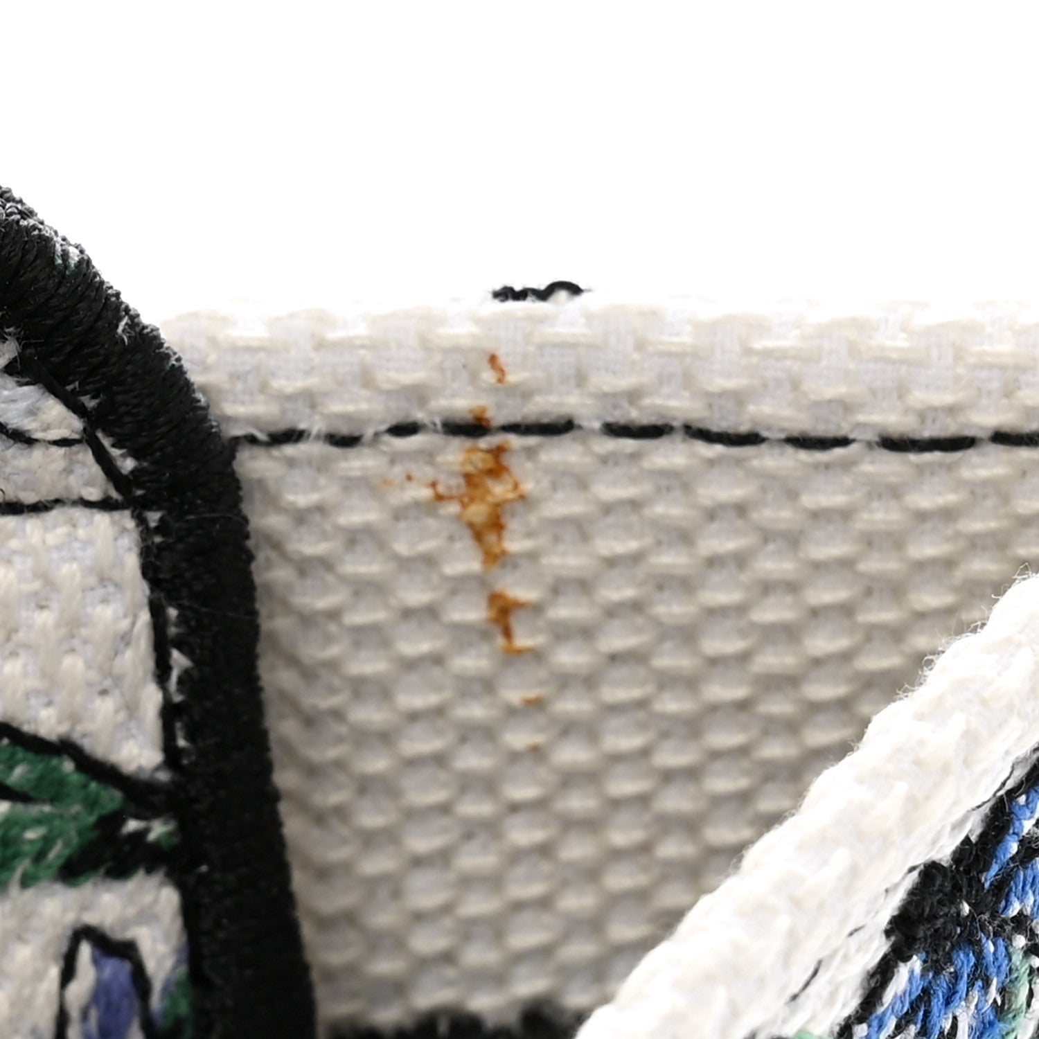 Christian Dior Canvas Embroidered Small Flowers Book Tote Blue 11 of 12