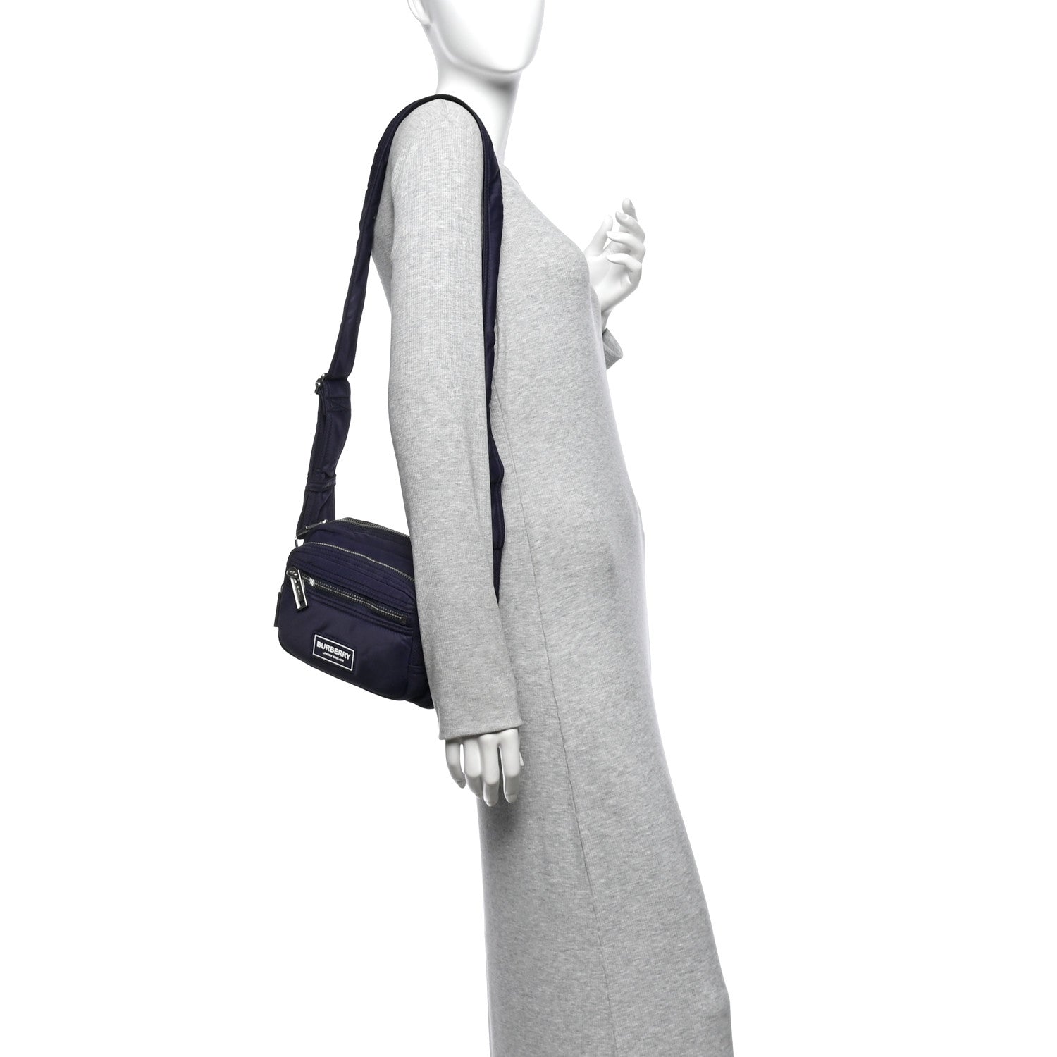 Burberry Nylon Warner Camera Crossbody Bag Navy 2 of 10