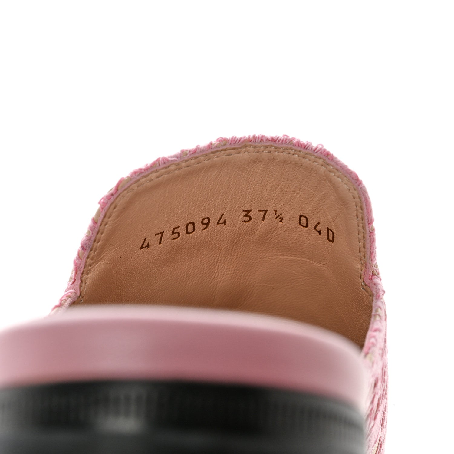 Gucci Lace Malaga Kid Womens Princetown Slippers 37.5 Sugar Pink Skin Rose 6 of 9