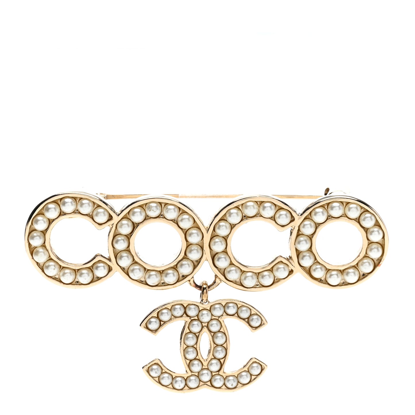 Pearl Coco Brooch Gold