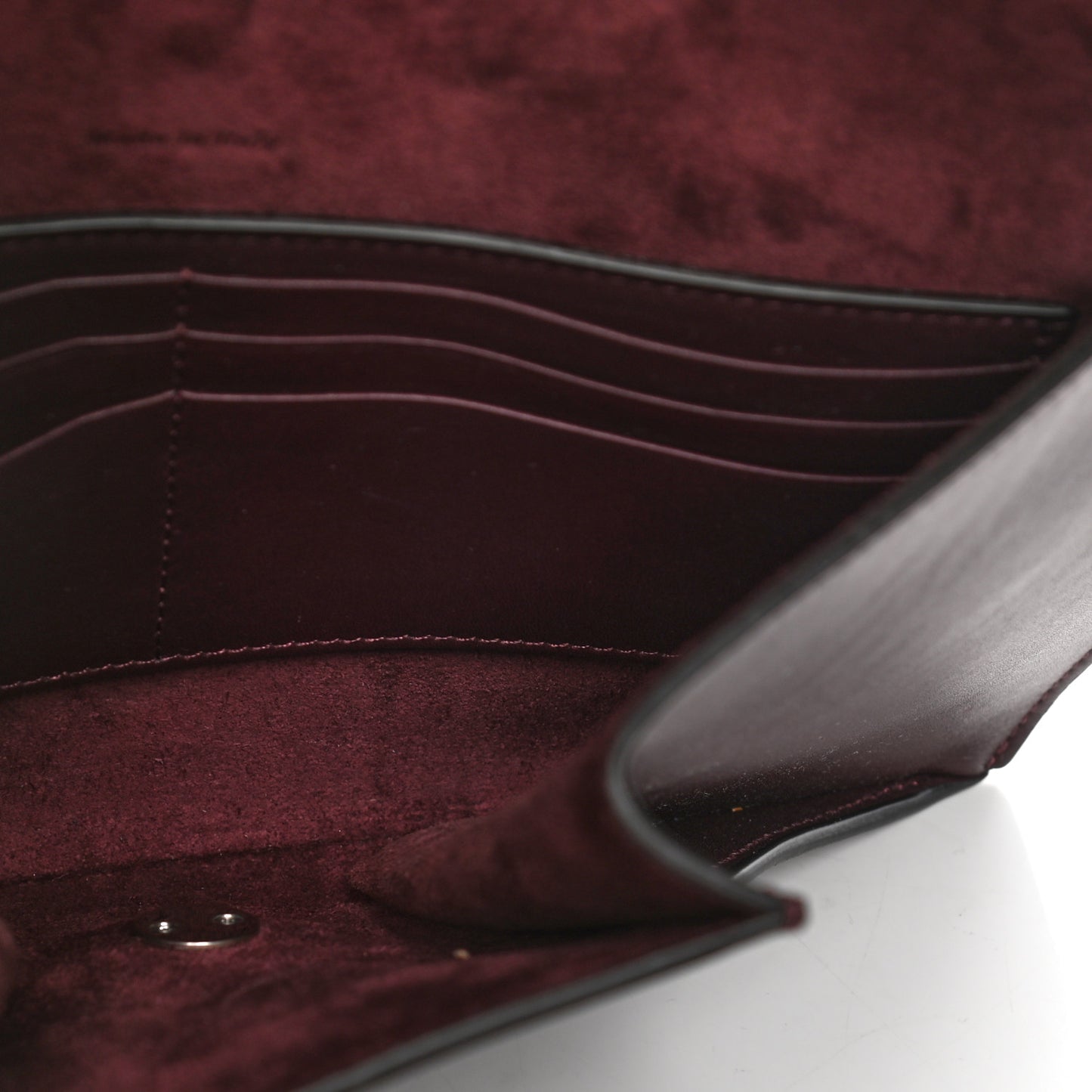 Smooth Calfskin Clutch on Chain Burgundy